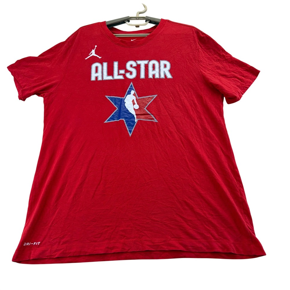Jordan T-Shirt Mens L Red NBA All-Star Donovan Mitchell 45 Dri-FIT Graphic Tee